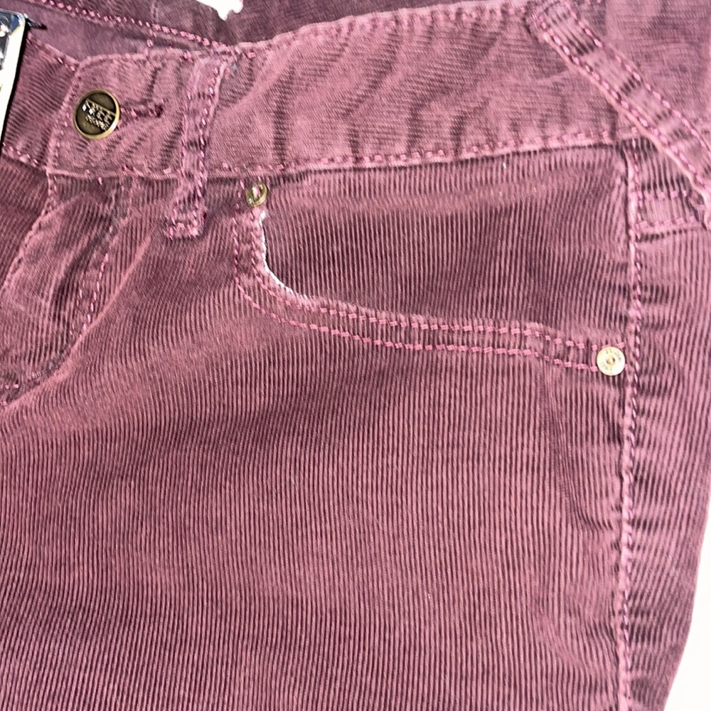 Free People Stretch Low-Rise Skinny Corduroy Maroon 28 - Picture 7 of 13